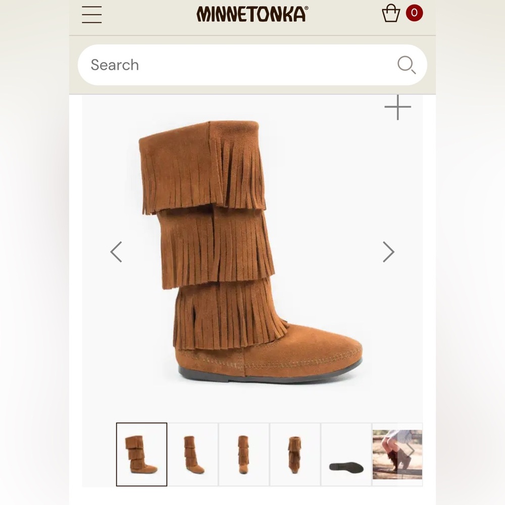 Minnetonka Brown Fringe Moccasin Boots